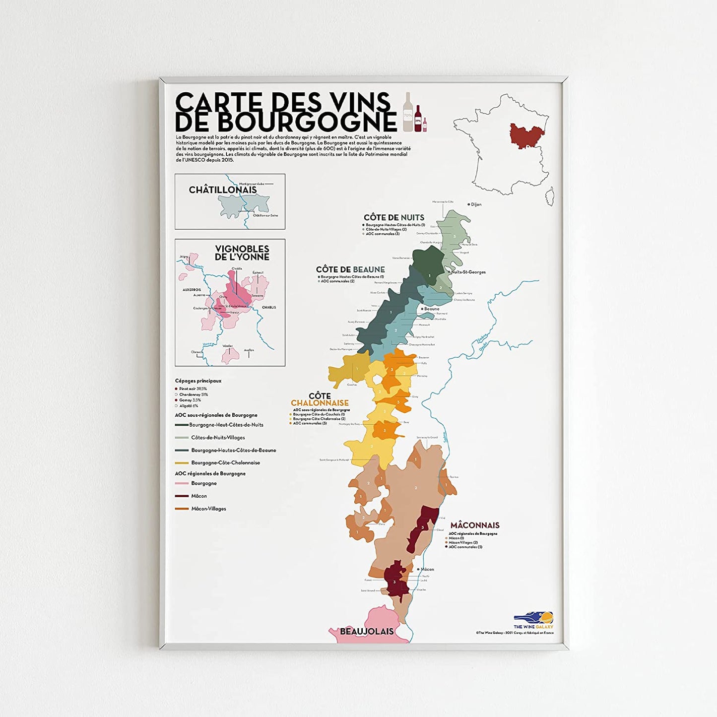 Carte des vins de Bourgogne